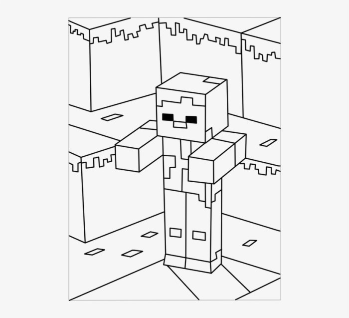 Minecraft Baby Zombie Coloring Page