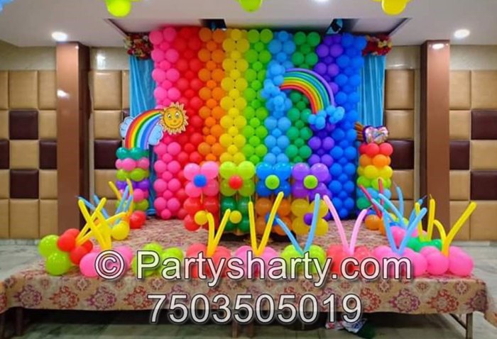 Rainbow theme birthday decoration