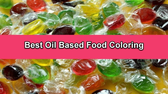 Oil based food coloring nearby