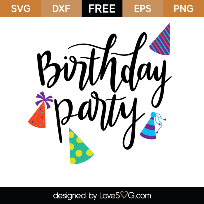 Birthday party decoration svg