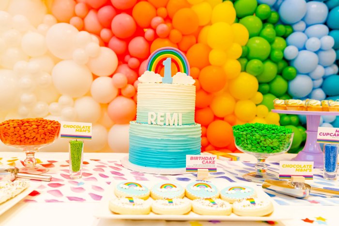 Rainbow theme birthday decoration