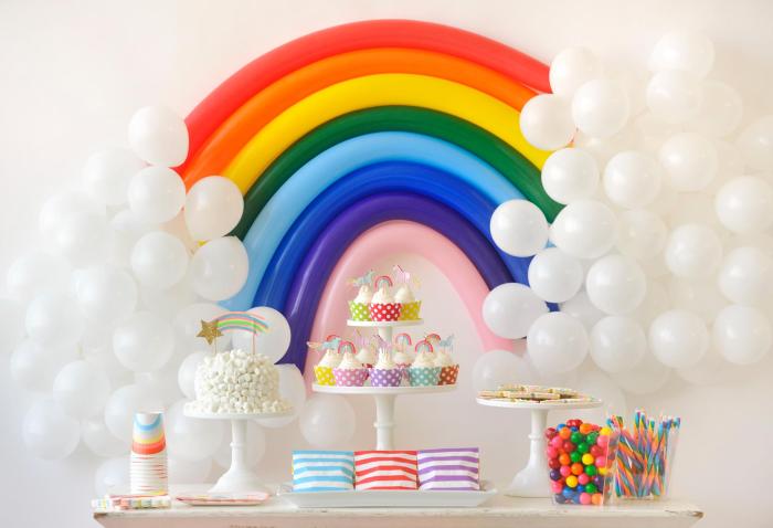 Rainbow Theme Birthday Decoration Ideas