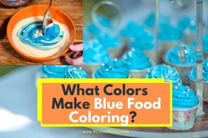 What two colors make blue food coloring