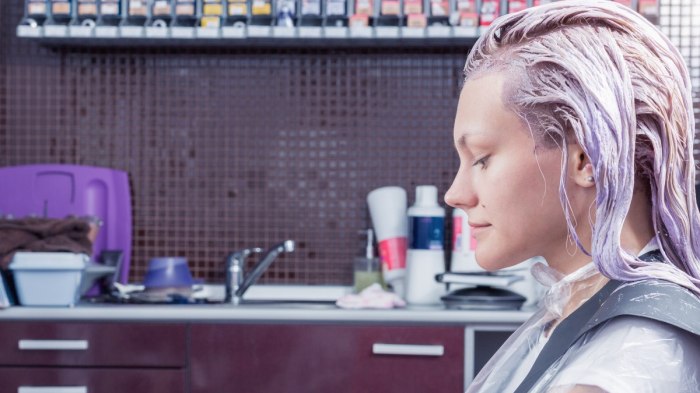 Blue food coloring in hair