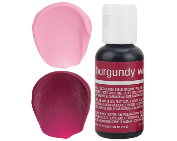 Burgundy food coloring mix