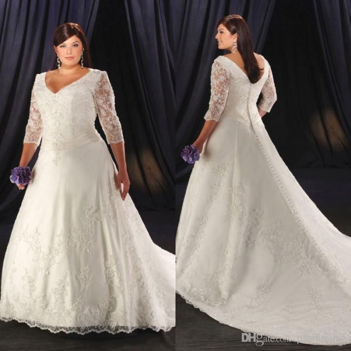 Plus size off white wedding dresses