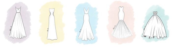 Wedding gown silhouettes silhouette svg vector purple print