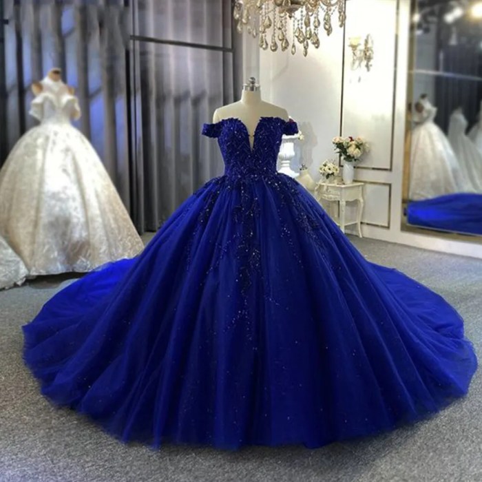 Royal blue and silver dress for wedding