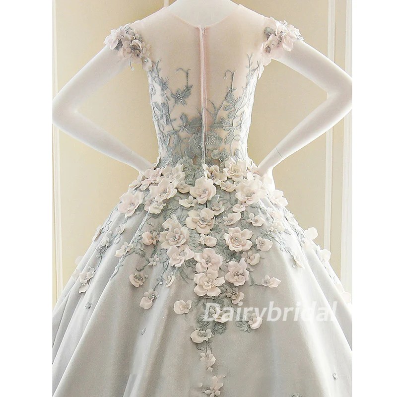 Satin and tulle wedding dress