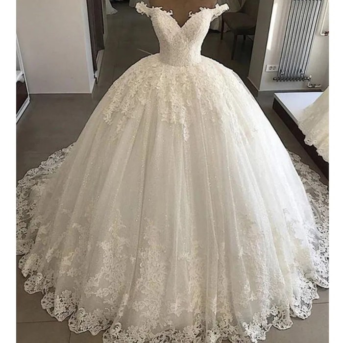 Puffy white wedding dress