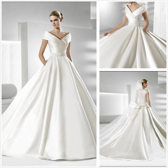 Satin simple wedding dress