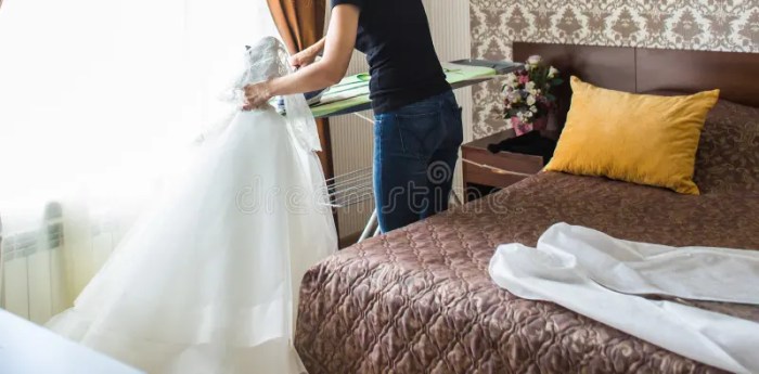 Steaming a wedding dress