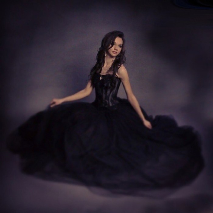 Princess black wedding dress