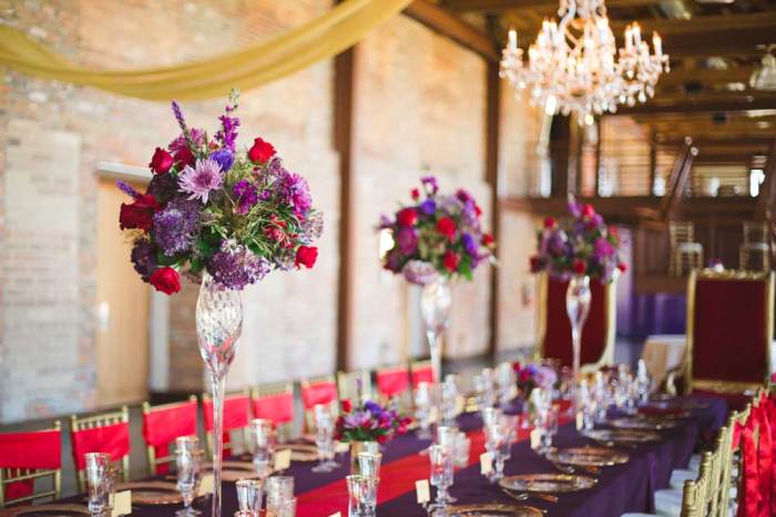 Purple and red dress for wedding