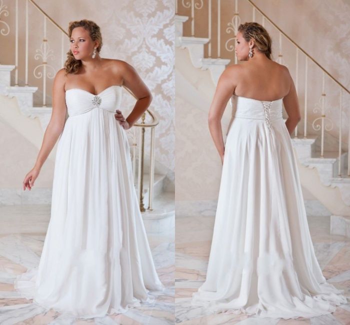 Plus size off white wedding dresses