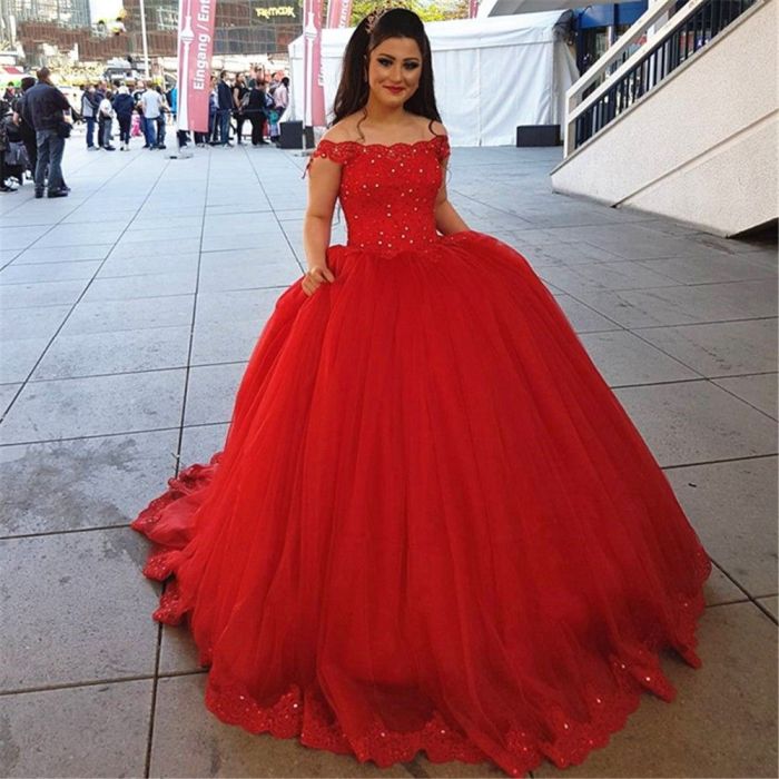 Plus size wedding dresses red