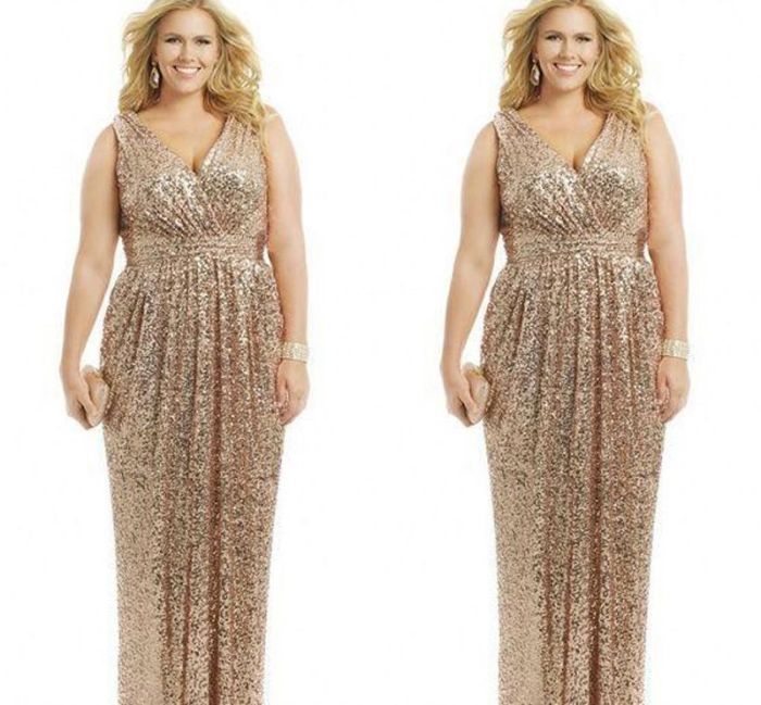 Rose gold wedding dress plus size