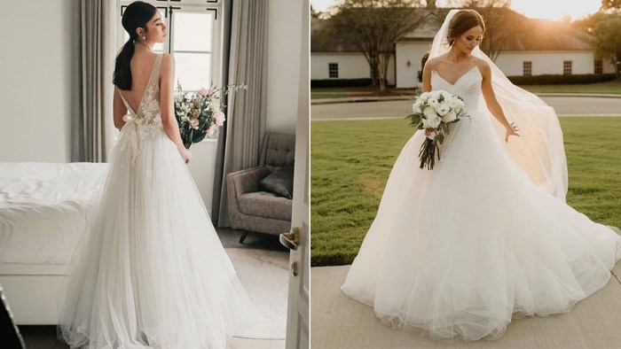 Plus size tulle wedding dress